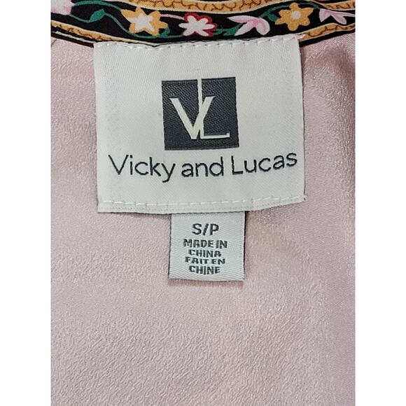 Vicky and Lucas Boho Multicolor Maxi Tiered Dress Size S Prairie Artsy Eclectic - Picture 10 of 11